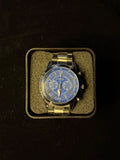 Reloj Fossil Cronógrafo con Esfera Azul Brillante Y Numeros Romanos De Acero Inoxidable