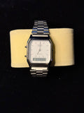 Reloj Casio AQ 230 de Acero inoxidable con Esfera Blanca