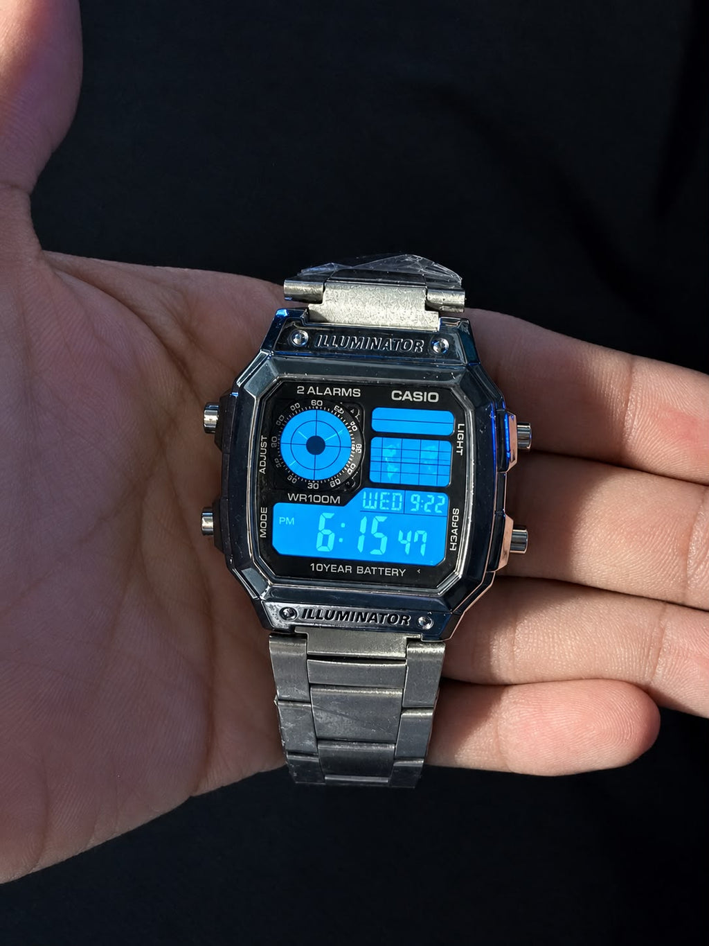 Reloj Casio World Time Iluminator Digital De Acero Inoxidable