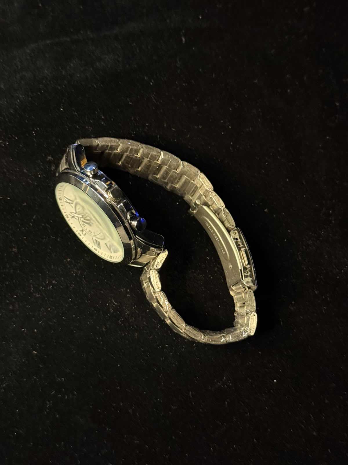 Reloj Fossil Cronógrafo con Esfera Blanca y Numeros Romanos de Acero Inoxidable