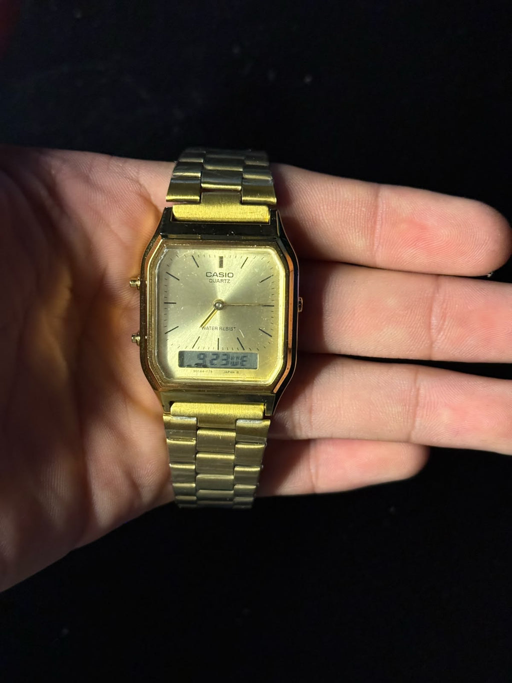 Reloj Casio AQ230 Dorado con Esfera Champayne